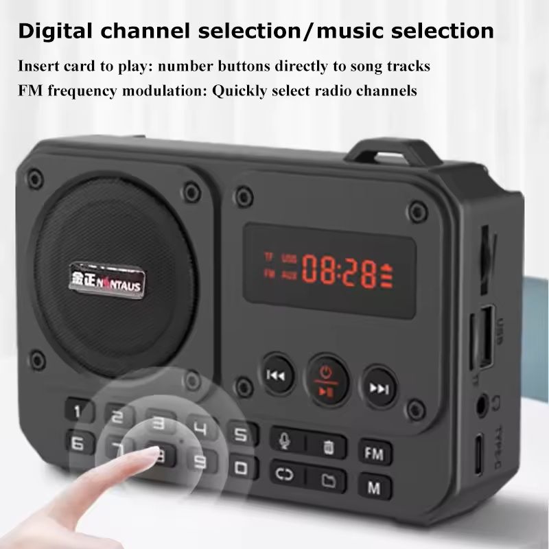 Mini FM Radio with Bluetooth Speaker and LED Display