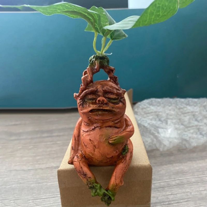 Mandrake Garden Statue Resin Fantasy Plant Figurine Decord