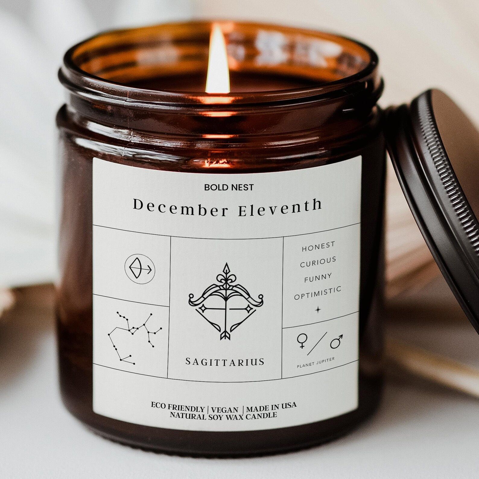Birthdate Candle – Custom Birth Month Candle, Personalized Zodiac & Birth Flower Astrology Gift for Her