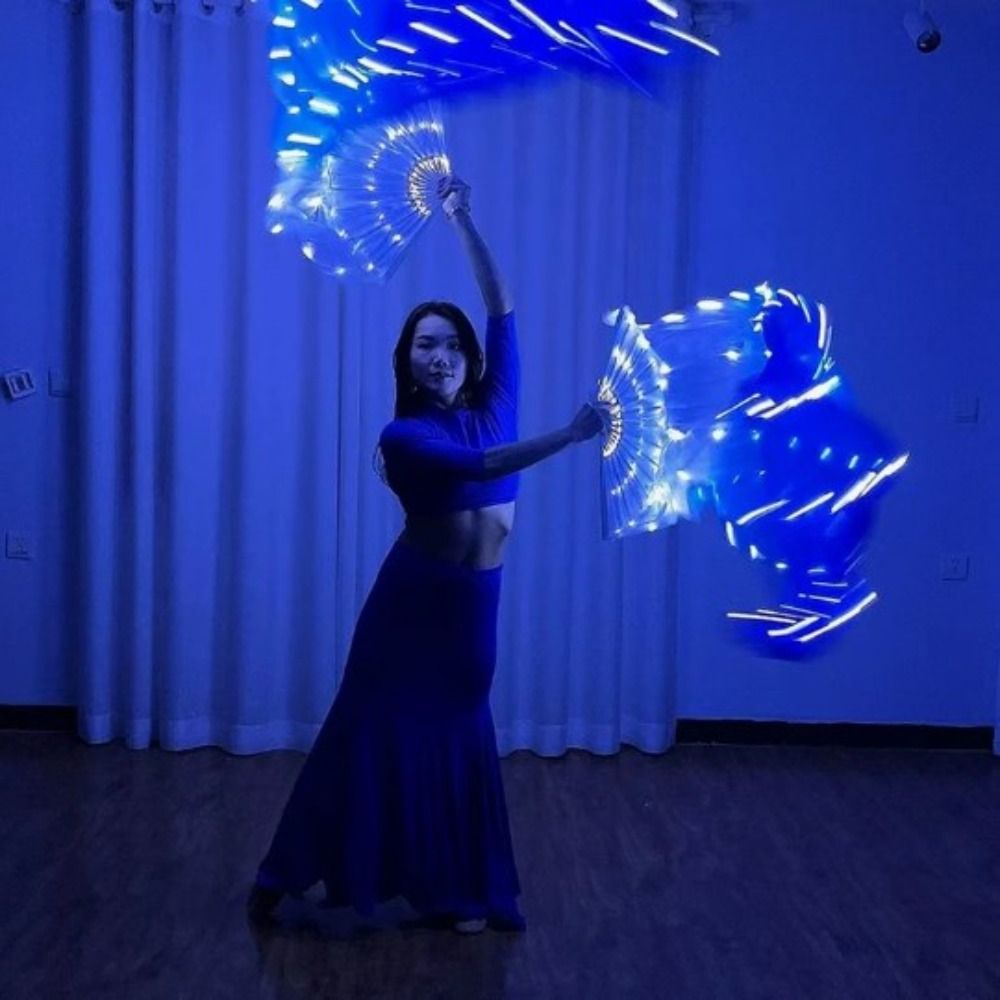 Silk Belly Dancing Fans, Performance Props for Dancer Practice, Elegant Dance Accessories