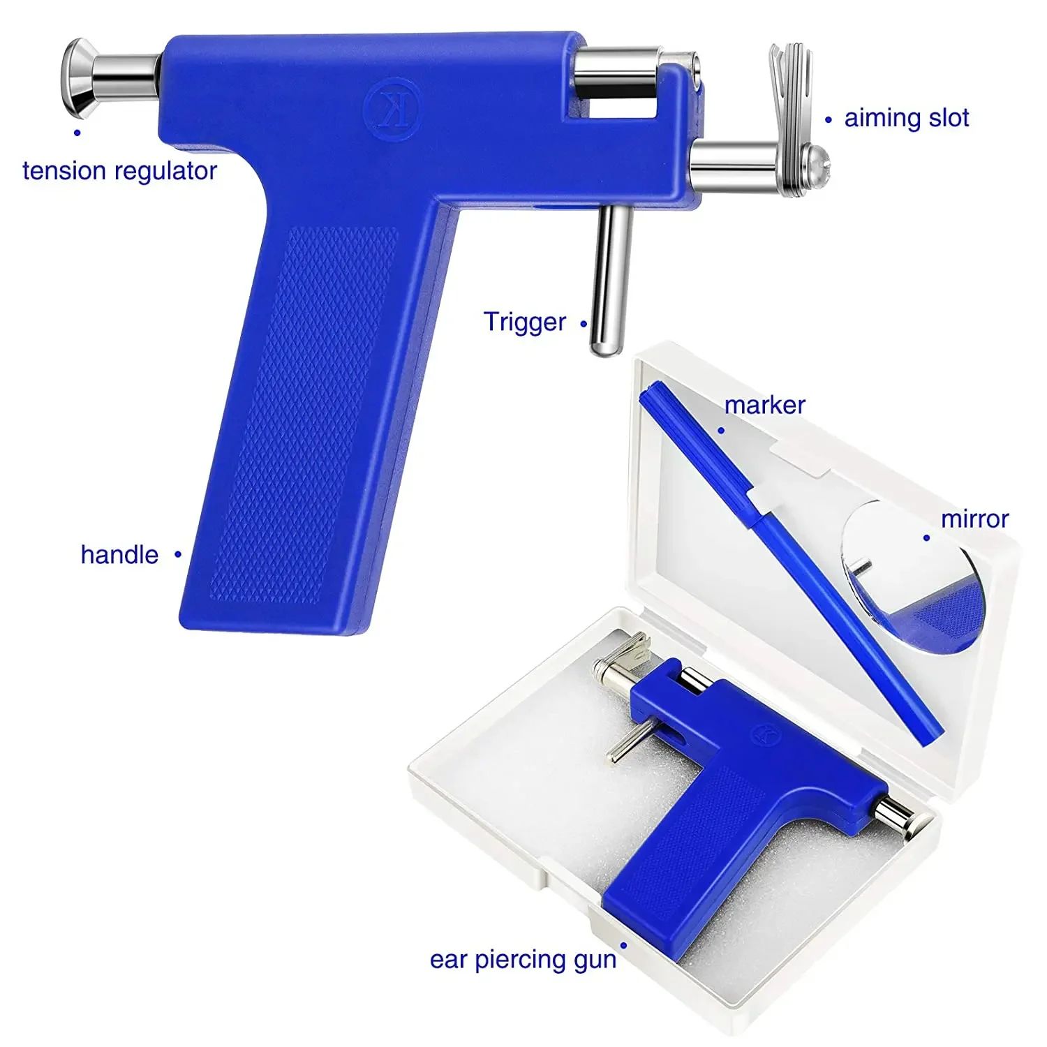 Professional Ear Piercing Gun Tool Set with 98pcs Stainless Steel Studs