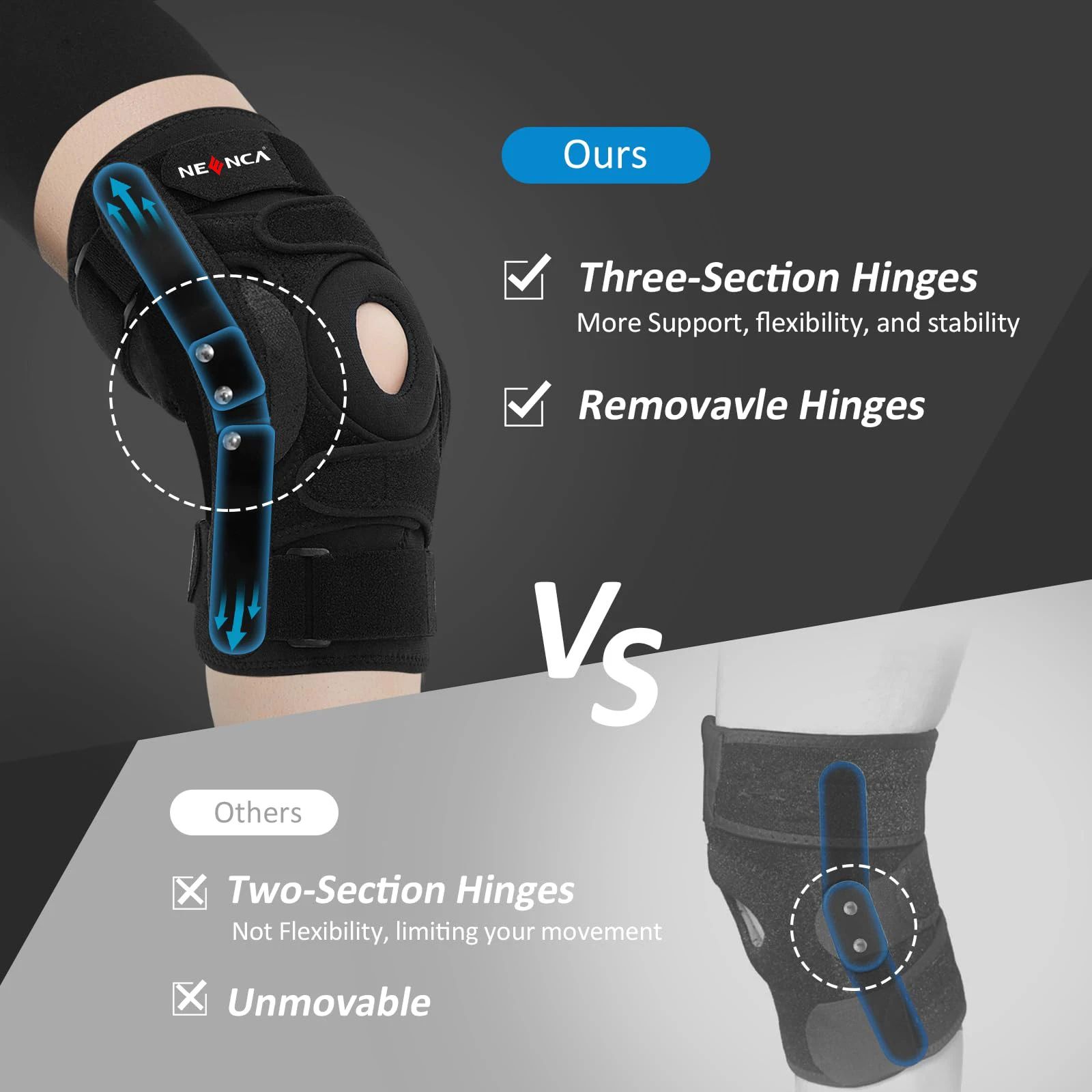 Three Section Hinged Knee Brace
