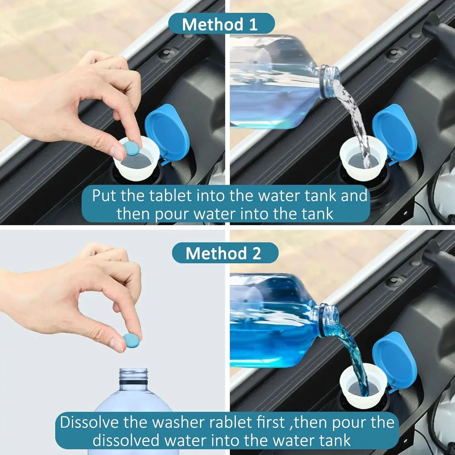 Effervescent Windshield Washer Fluid Tablets – Concentrated Car & Glass Cleaning Tablets