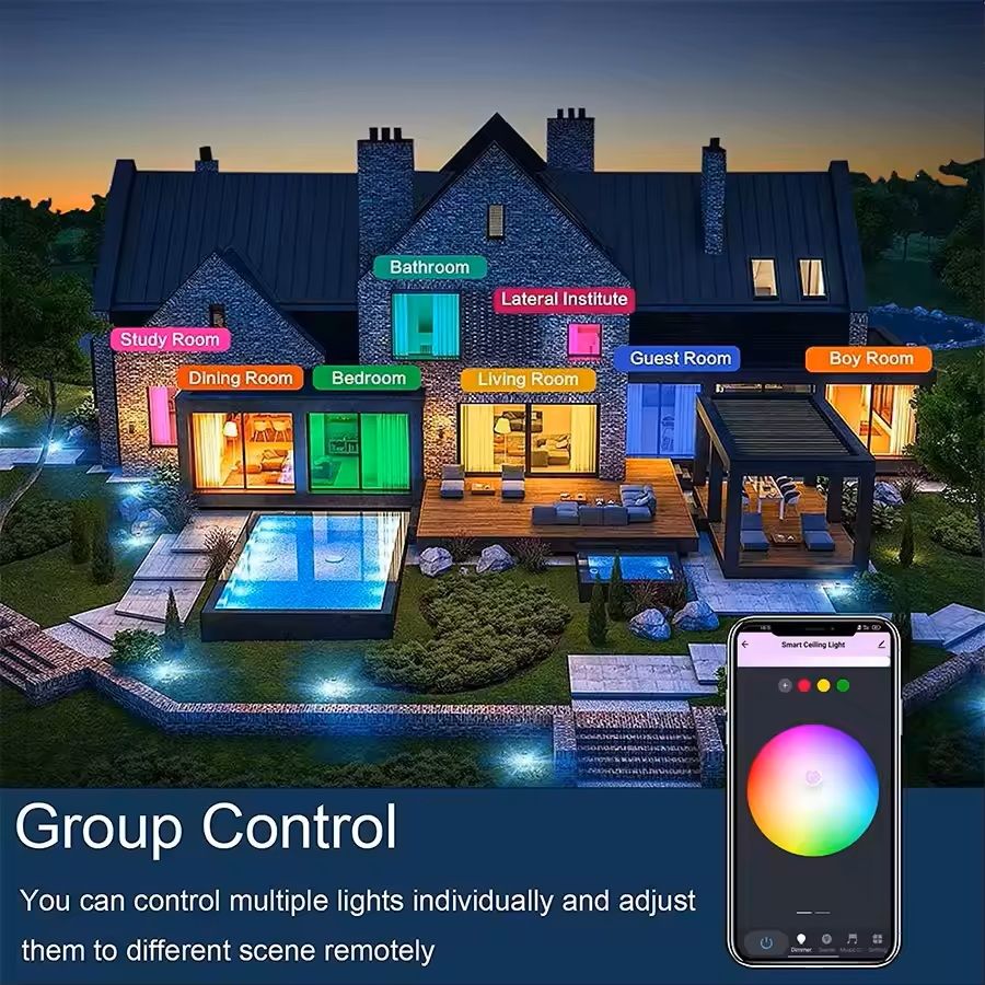 Smart WiFi RGB Ceiling Light Circular Ambient Lamp with App Control