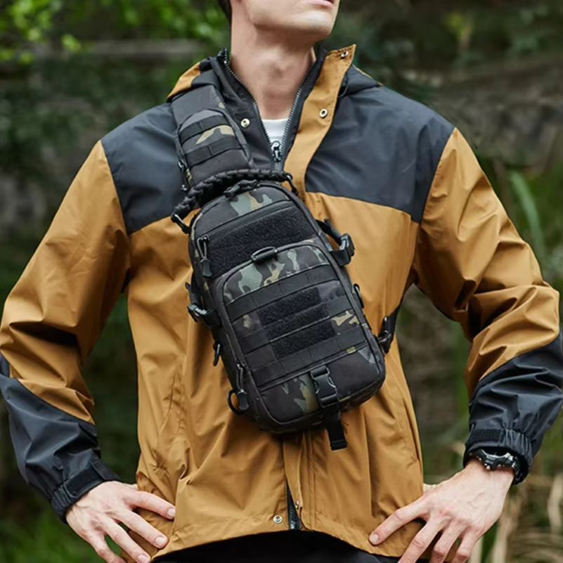 Tactical Chest Sling Bag – Outdoor Camping Backpack with MOLLE System for Hiking, Cycling & Everyday Carry