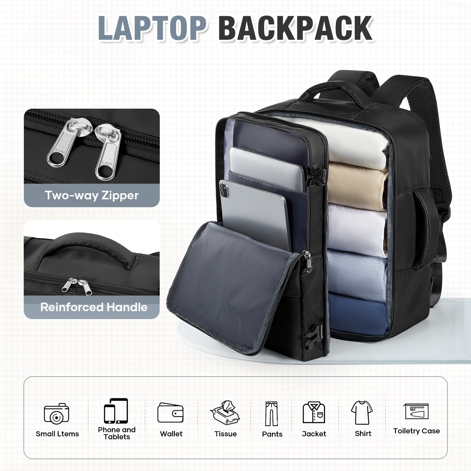 Laptop Travel Backpack Business Carry On Cabin Bag for Men and Women