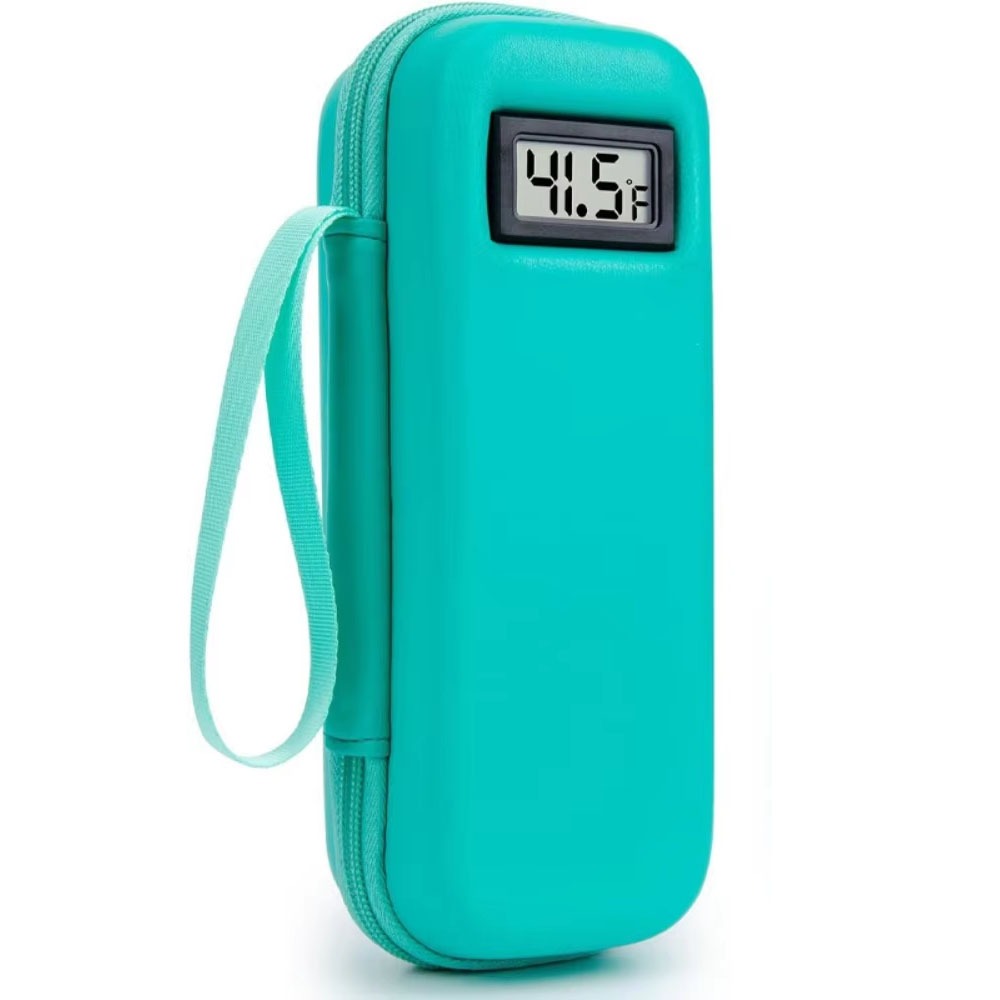 Waterproof Insulin Cooler Travel Case, Reusable Medicine Organizer, Portable Insulated with Thermometer Display