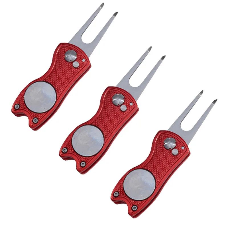 Foldable Golf Divot Repair Tool with Groove Cleaner