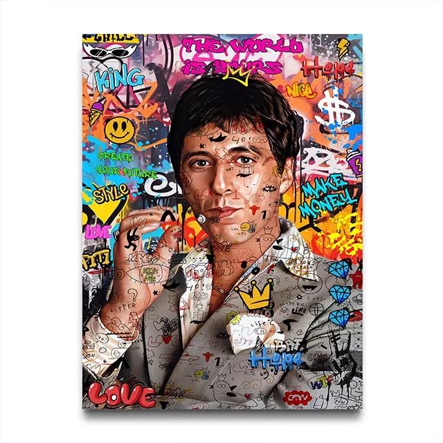 80s Gangster Graffiti Canvas Wall Art
