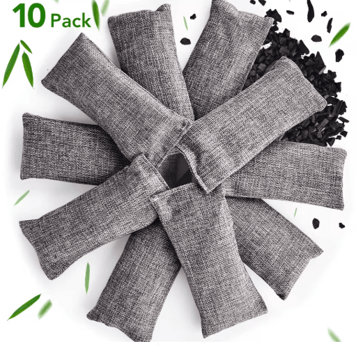 Bamboo Charcoal Air Purifying Bags – 10PCS Activated Odor & Moisture Absorbers
