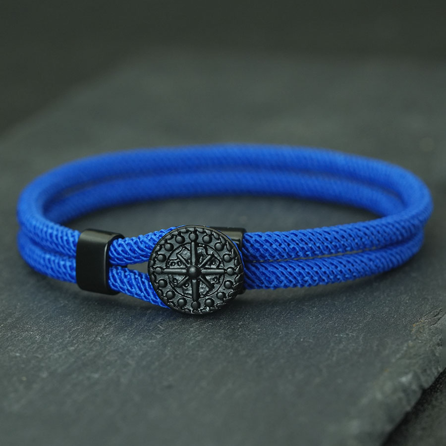 Nautical Compass Braided Rope Bracelet for Men Handmade Hook Surf Style Gift