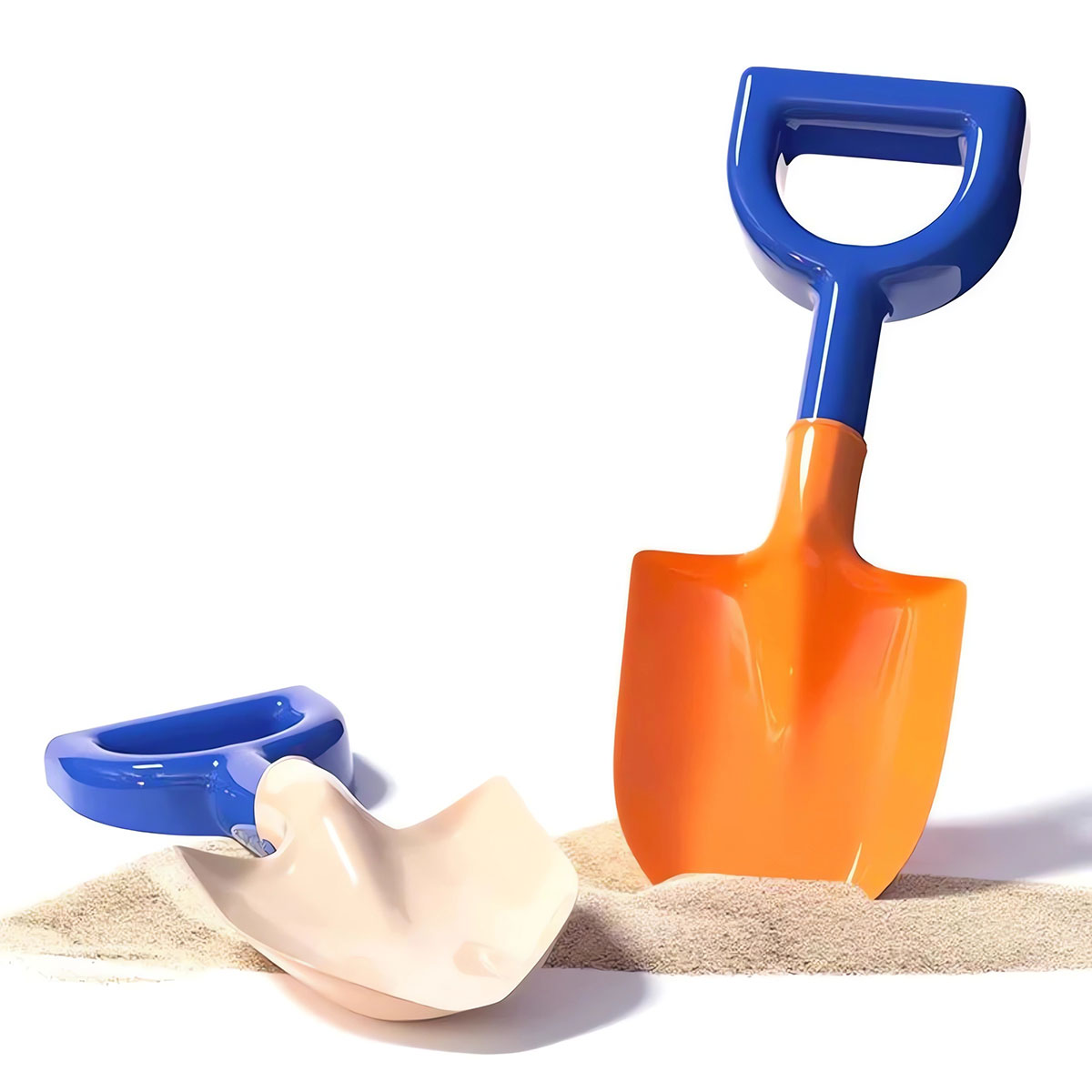 Childrens Beach Toy Set with Shovel Folding Bucket and Sand Pointed Toy Perfect for Water/Snow Play