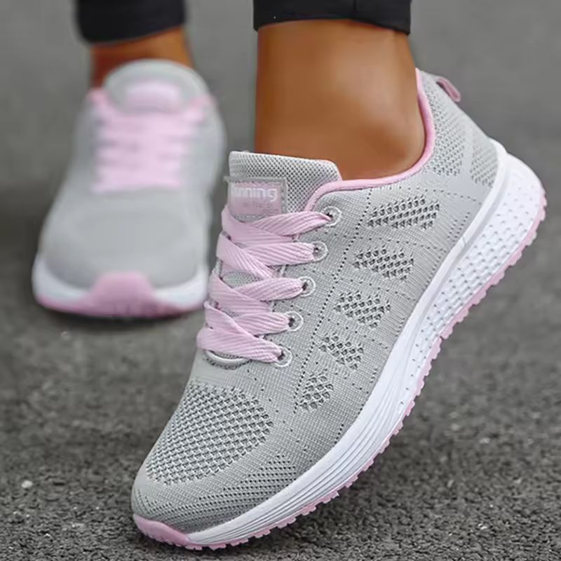 Womens Breathable Mesh Sneakers Lightweight Lace Up Tennis Shoes