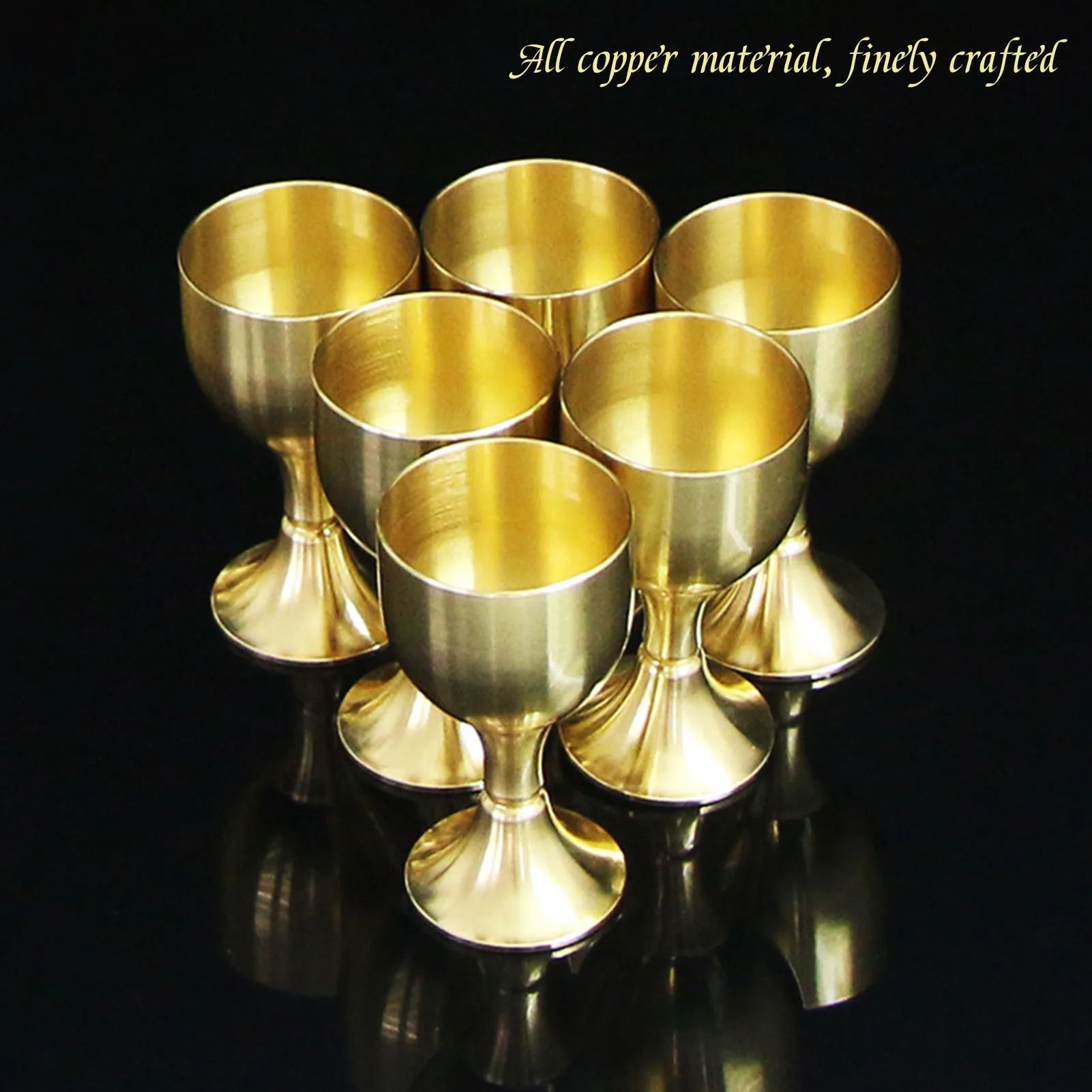Pure Copper Chalice Cup | Artisanal Brass Beverage Goblet