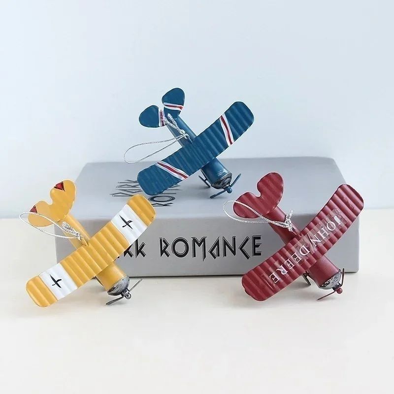 Vintage Airplane Decor Metal Aircraft Model – Retro Desk & Car Ornament