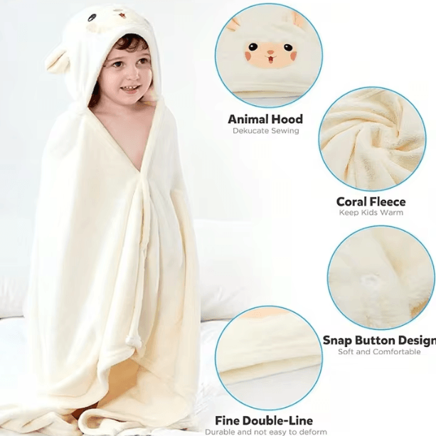 Super Soft Baby Hooded Towel Bathrobe – Cozy Wrap & Swaddle for Newborns