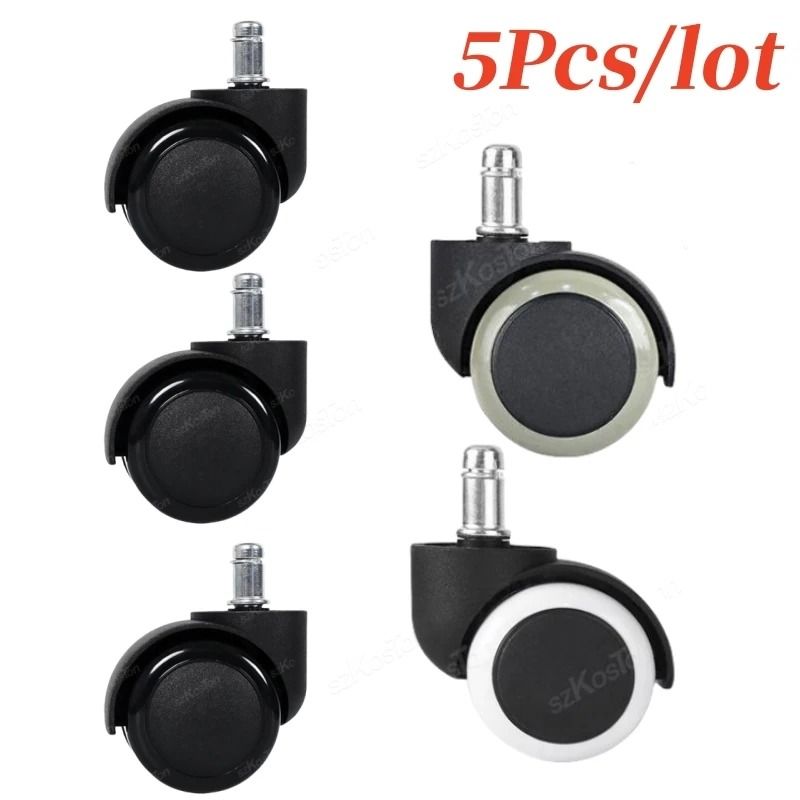 5 Pcs Universal Office Chair Wheels 2 Inch Heavy Duty Swivel Casters with Rubber Brake