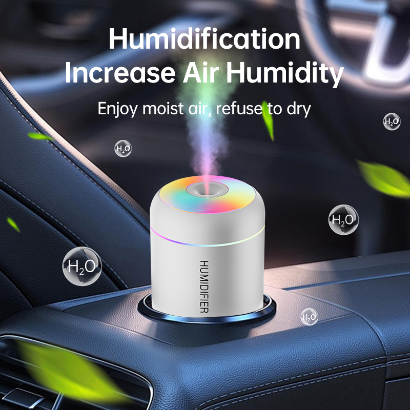 Mini USB Aroma Diffuser Humidifier for Car & Home Essential Oil Purifier with LED Light