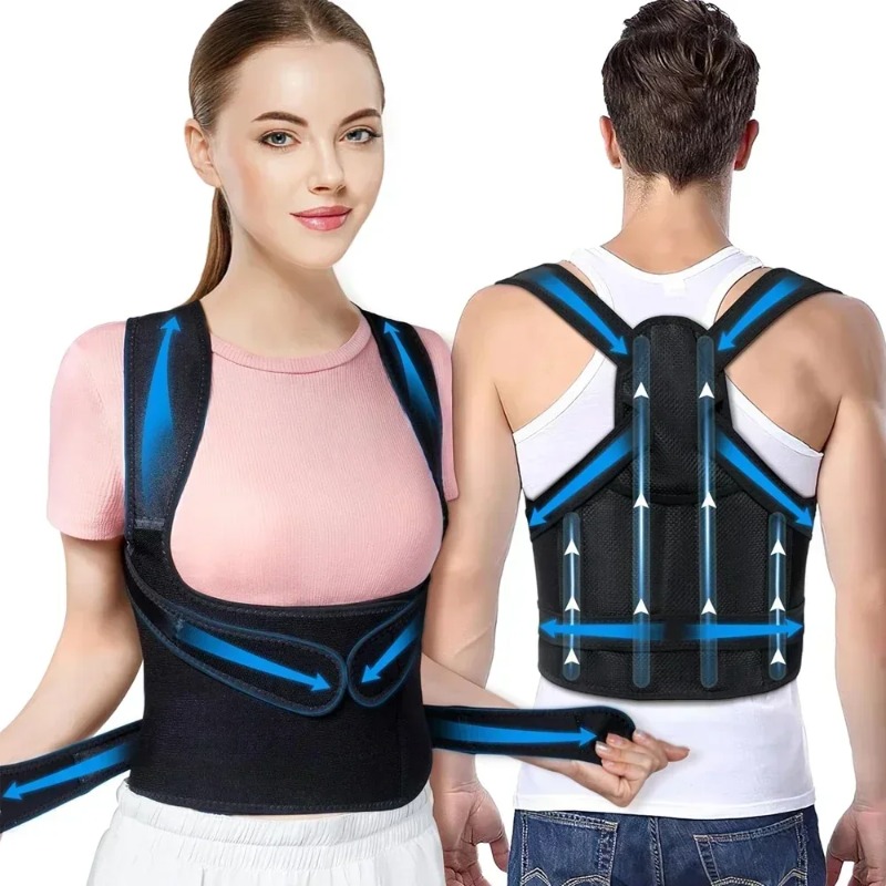 Adjustable Posture Corrector Back Brace for Men and Women, Comfortable Upper Back Support Brace for Daily Alignment