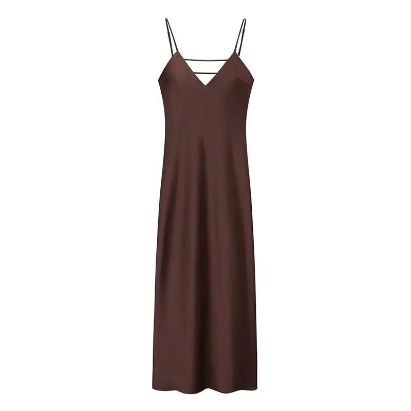 Sunlit Grace Yellow Satin V-Neck Maxi Dress – Elegant Sleeveless Summer Party Dress