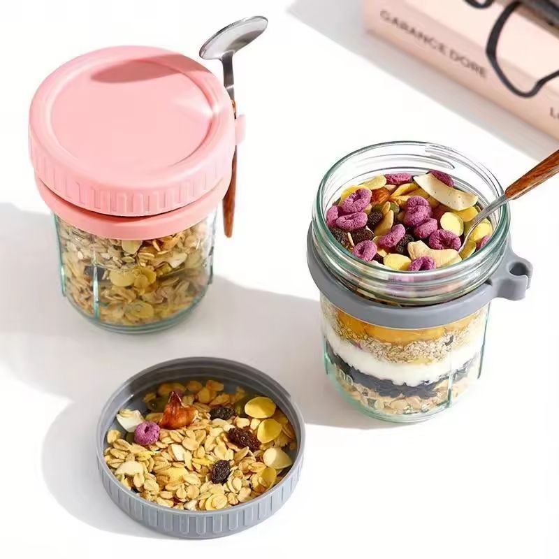 Glass Overnight Oats Container (1pcs)