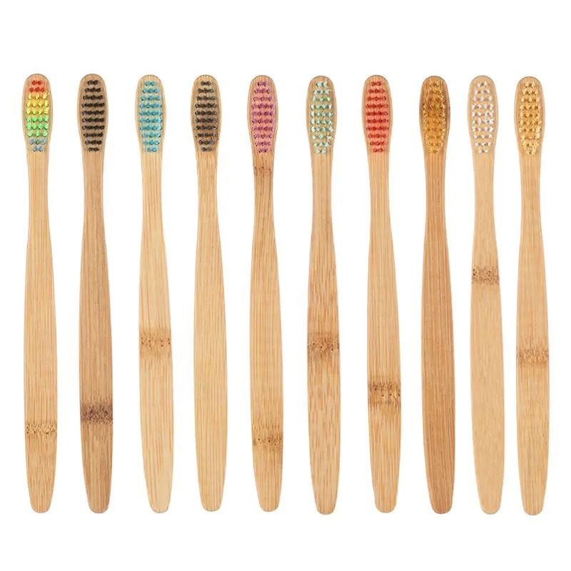 Natural Bamboo Eco-Friendly Toothbrush | 10-Piece Sustainable Family Pack