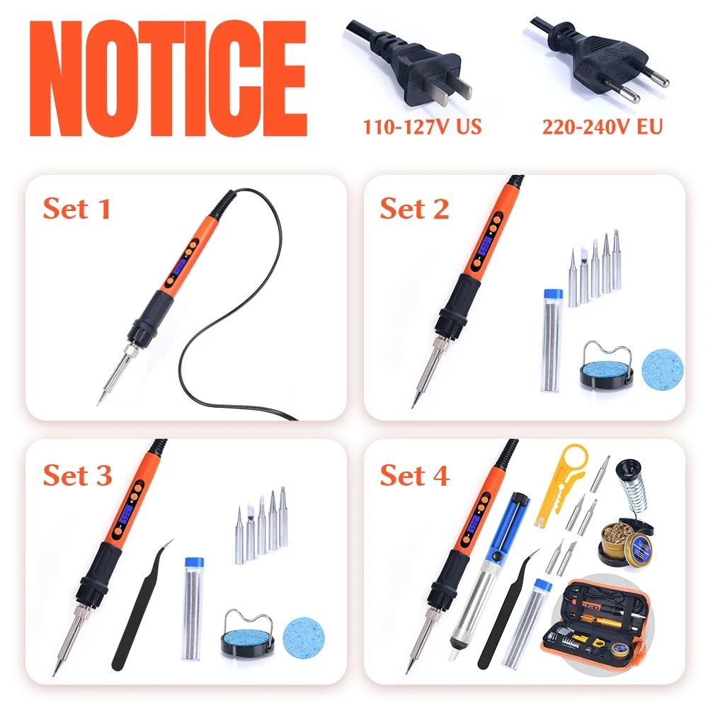 Digital Electric Soldering Iron Kit with Adjustable Temperature and Rework Tips