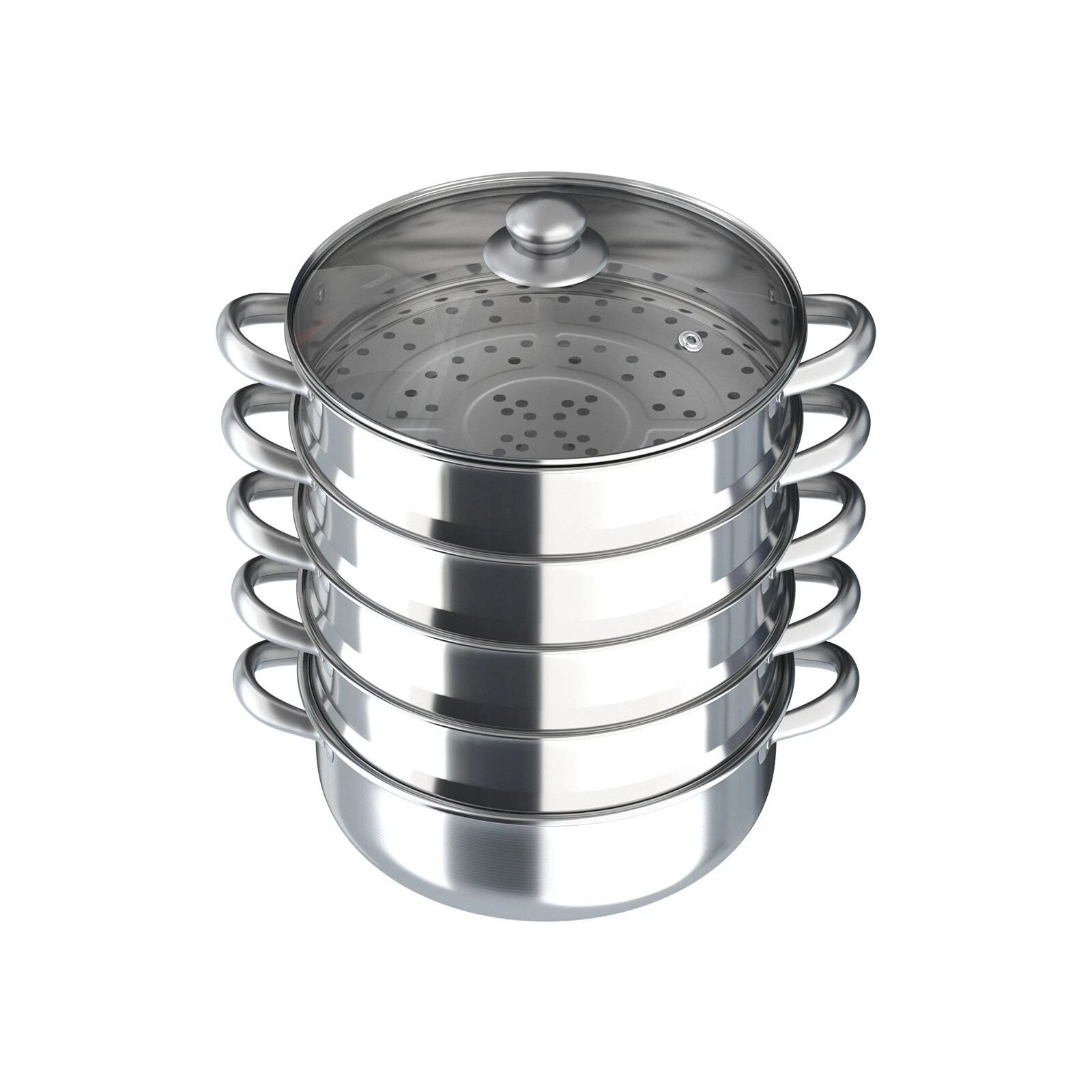Versatile 5-Tier Stainless Steel Steamer for Home & Commercial Cooking