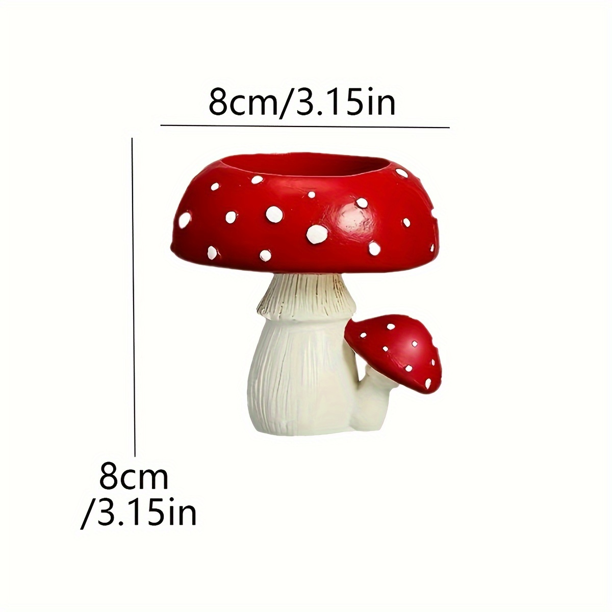 Enchanted Mushroom Candle Holder Resin Fairy Garden Decor