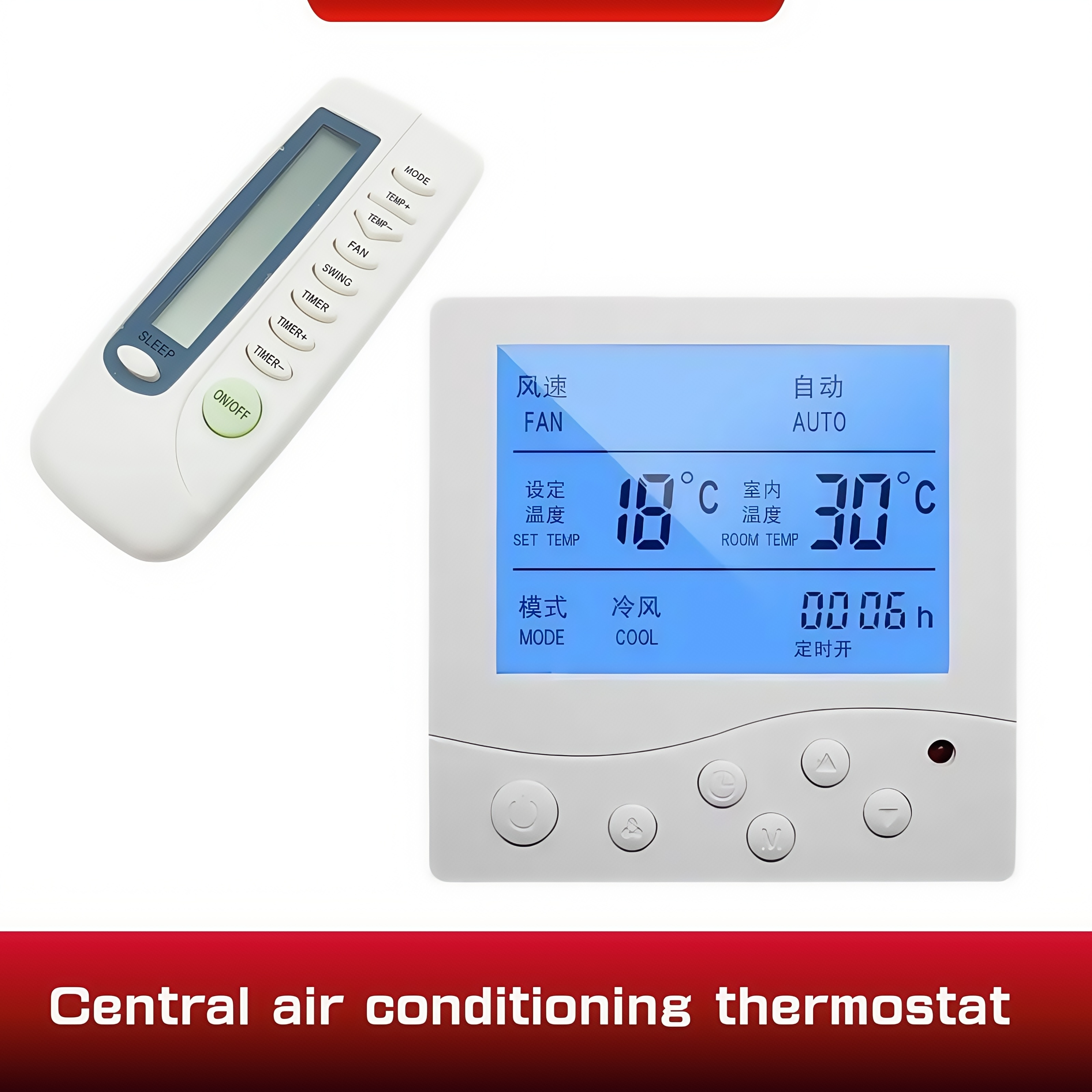 Smart HVAC Thermostat Mini Controller for FCU Air Conditioner Temperature Control