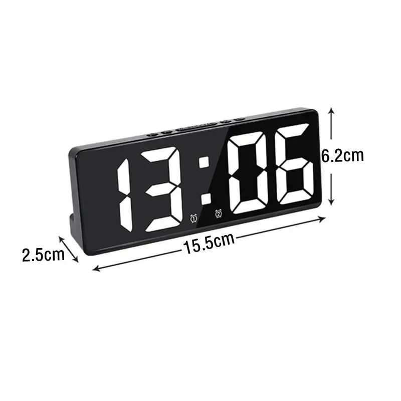 Smart Voice Control LED Alarm Clock with Temperature and Snooze Display