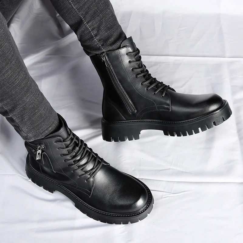 High Quality Mens Chelsea Boots, Luxury Leather, English Style, Thick Sole, Famous Casual Shoes