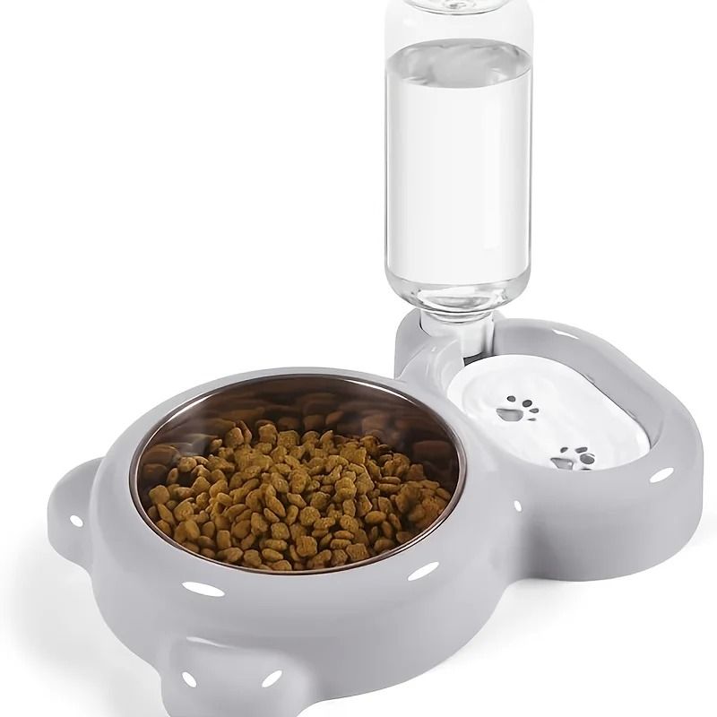 Double Cat Bowl Set with Automatic Water Dispenser