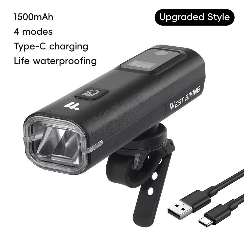 WEST BIKING Intelligent Bike Front Light 400 Lumens – Smart Light Sensing Rechargeable Bicycle Headlight with Quick Rele