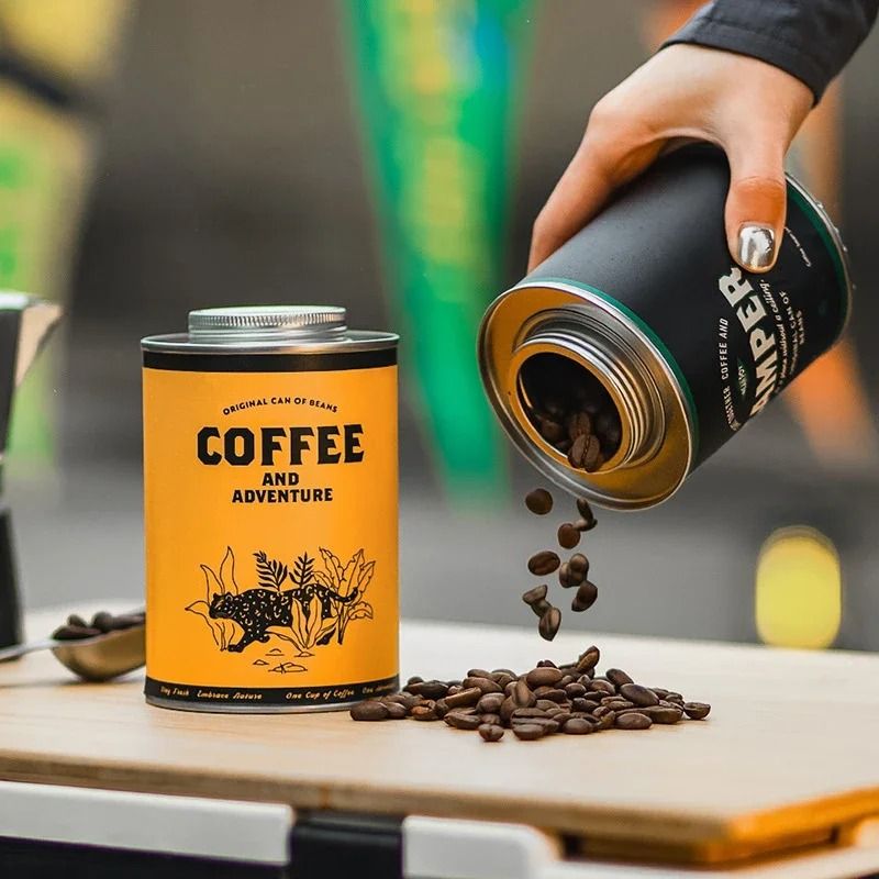 Extra Large Coffee Bean Sealed Storage Can – Portable Breathing Tin Box for Camping & Fresh-Keeping