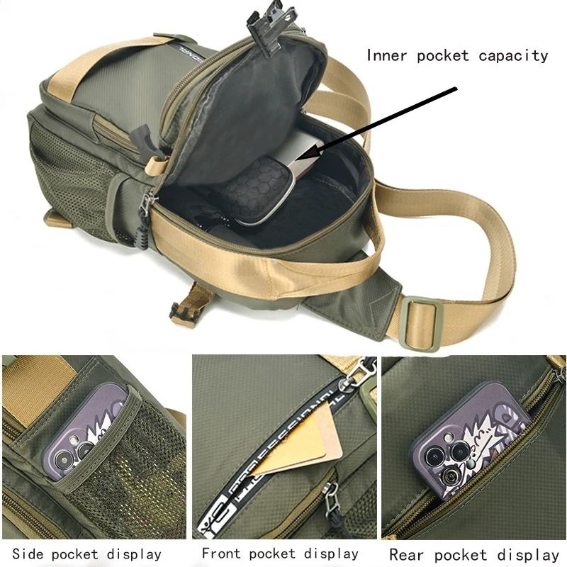 Lightweight Men Crossbody Chest and Shoulder Bag with Large Capacity