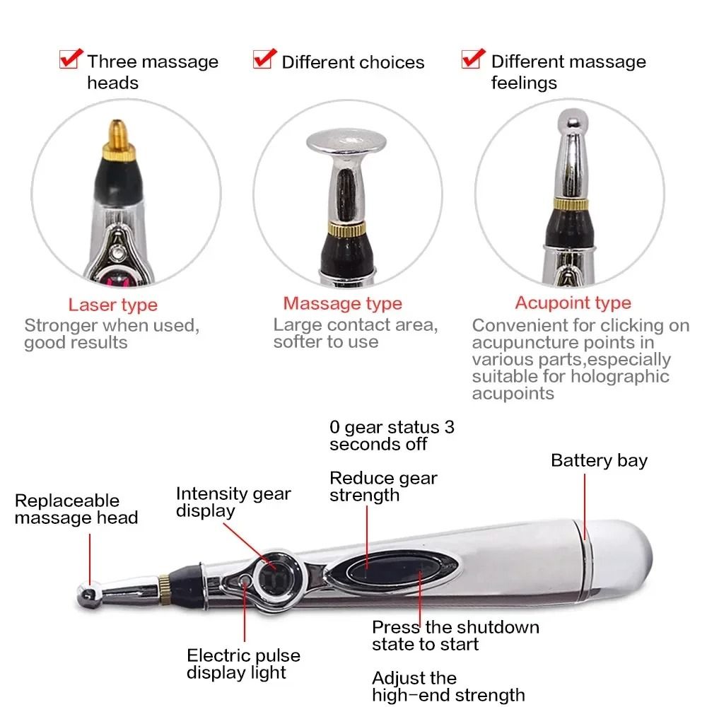 Electronic Acupuncture Massage Pen with Five Therapy Modes