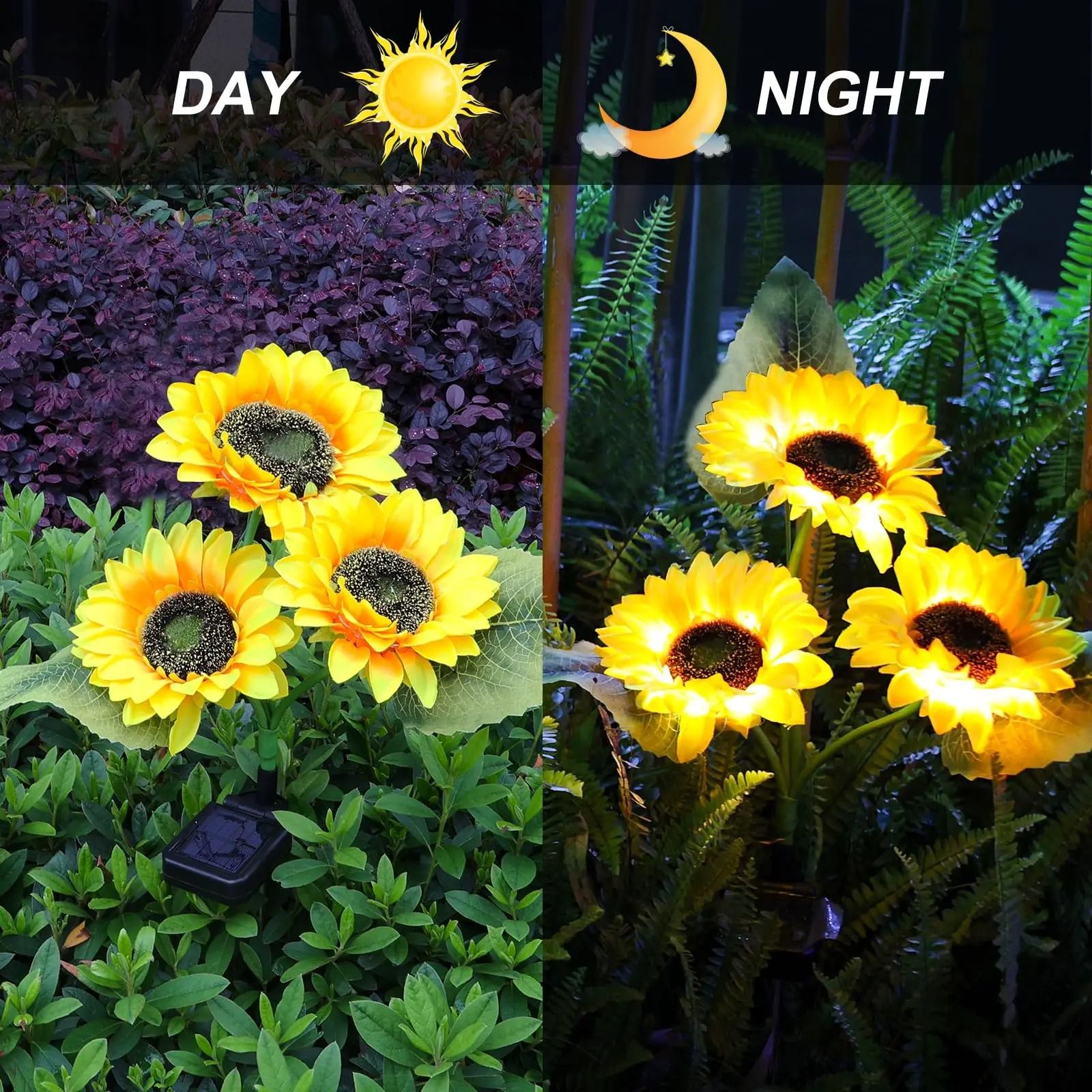 Sun-Kissed Triple Bloom Solar Stakes