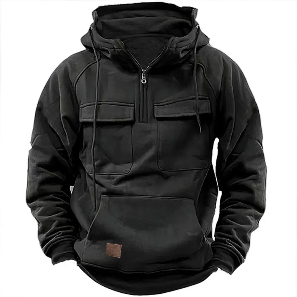 Autumn Winter Mens Casual Hoodie with Multi Pocket Design