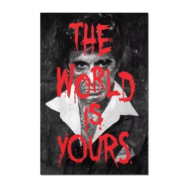 Scarface Tony Montana Canvas Poster Gangster Movie Wall Art Print