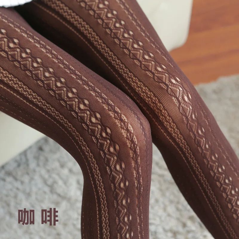 Womens Lace Hollow Out Knitted Cotton Tights
