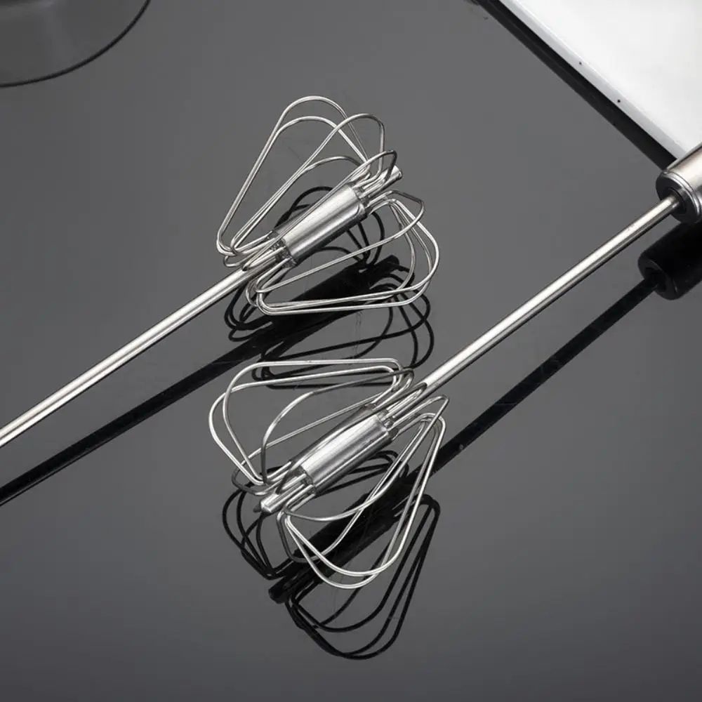 Pro-Mix Stainless Steel Semi-Automatic Whisk Mixer – Manual Rotary Kitchen Whisk Tool for Effortless Beating