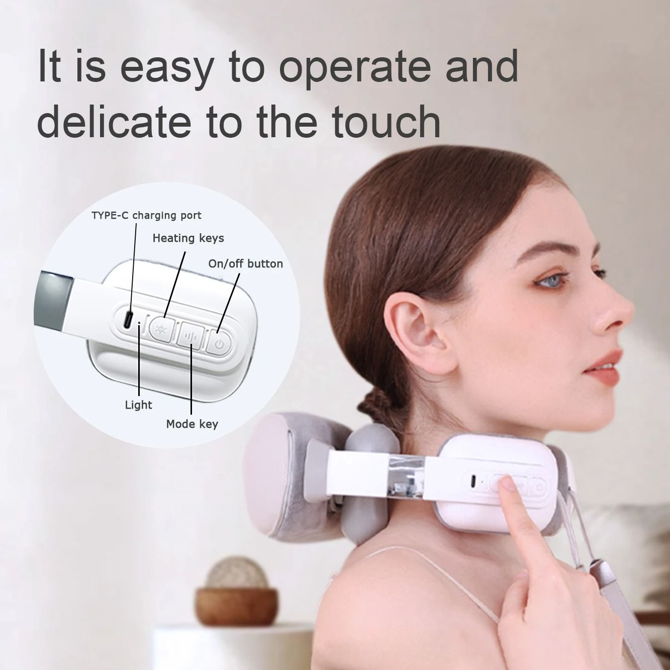 ThermaKnead Neck and Shoulder Massage Shawl Heated 3D Kneading Neck Massager Adjustable Muscle Relief Wrap