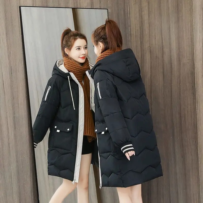 Winter Women Jacket Coats Long Parkas Female Down Cotton Hooded Overcoat - ladies overcoat - female overcoats