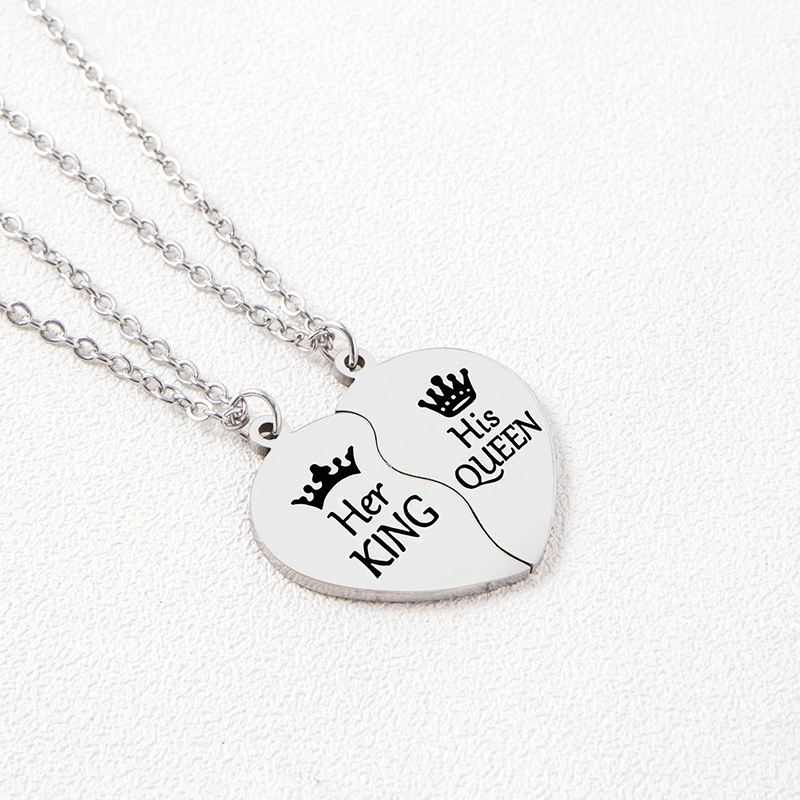His Queen Her King Matching Couple Necklaces