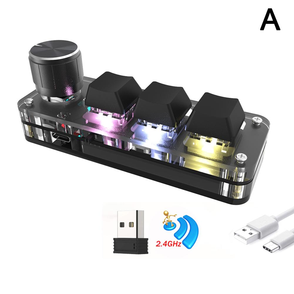 RGB Mini Gaming Mechanical Keyboard - Custom Red Switch Knob, Bluetooth & Wired, Programmable Keys