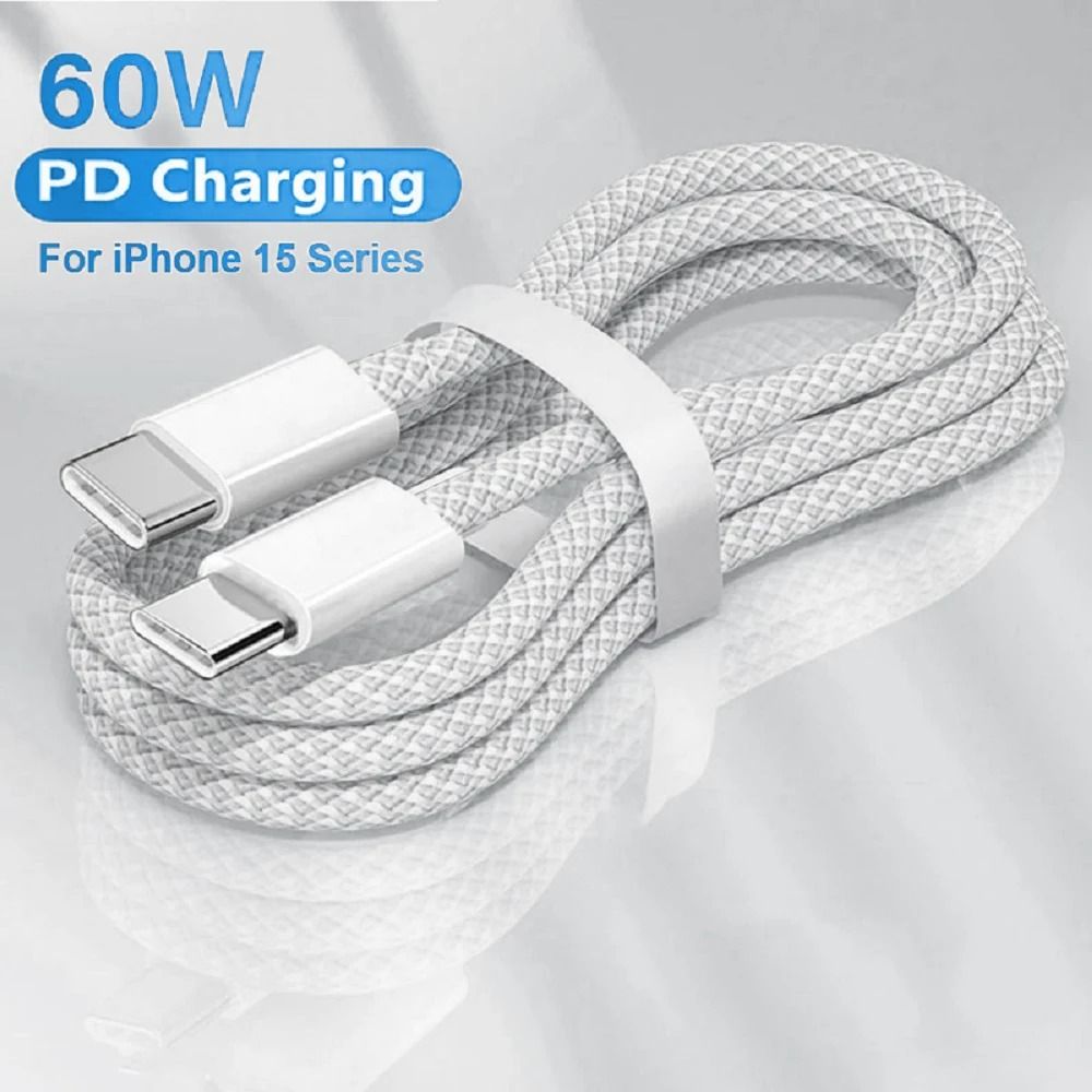 USB C to Type C Fast Charging Cable 60W PD Braided Charger for Phones and Tablets