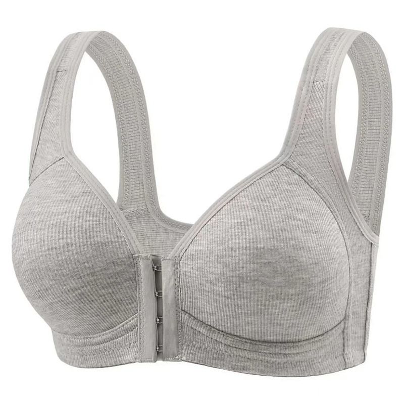 Fallsweet Seamless Front Closure Wire Free Push Up Bralette Full Coverage