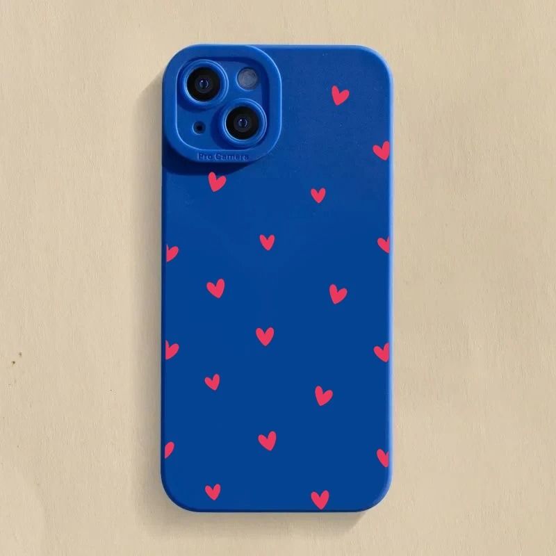 Black Love Heart Shockproof Silicone Phone Case