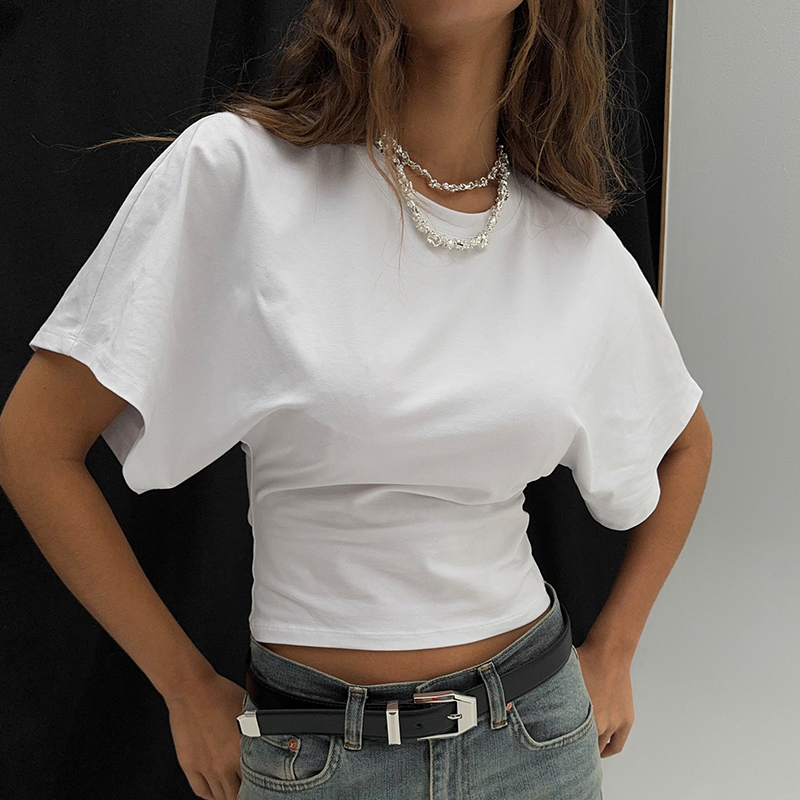 Tops Waist Slimming Sweet Hottie Design Positive Shoulder Top